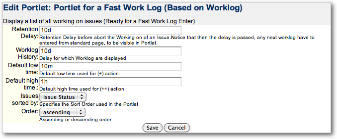 Fastworklog Parameters