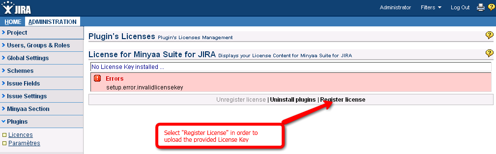 Minyaa License Page