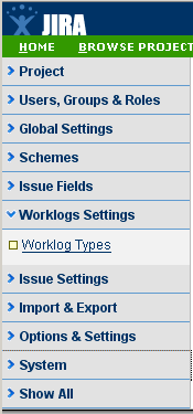 webFragment for worklogTypes