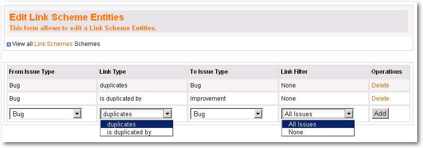 Edit Link Scheme