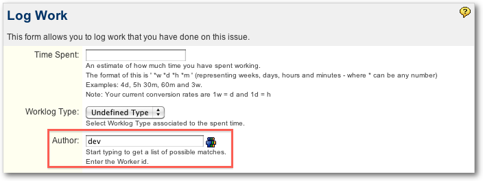 Delegated Log Work on JIRA's Log Work Page